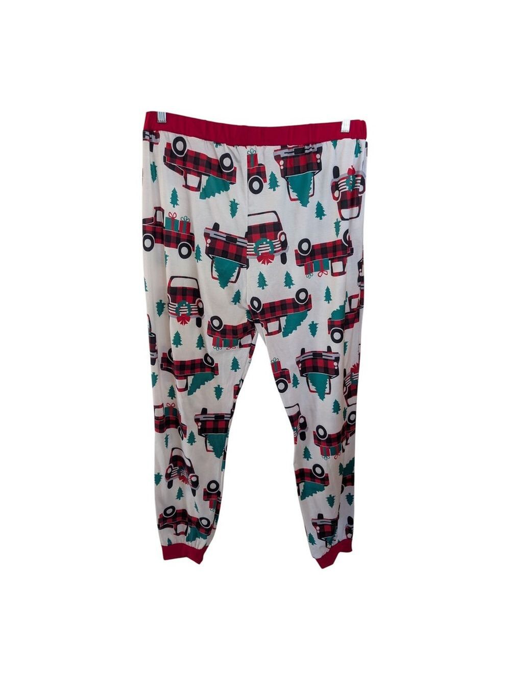 PATPAT Men's XXL Red Truck Green Tree Christmas Pajama Pants, Holiday Festive